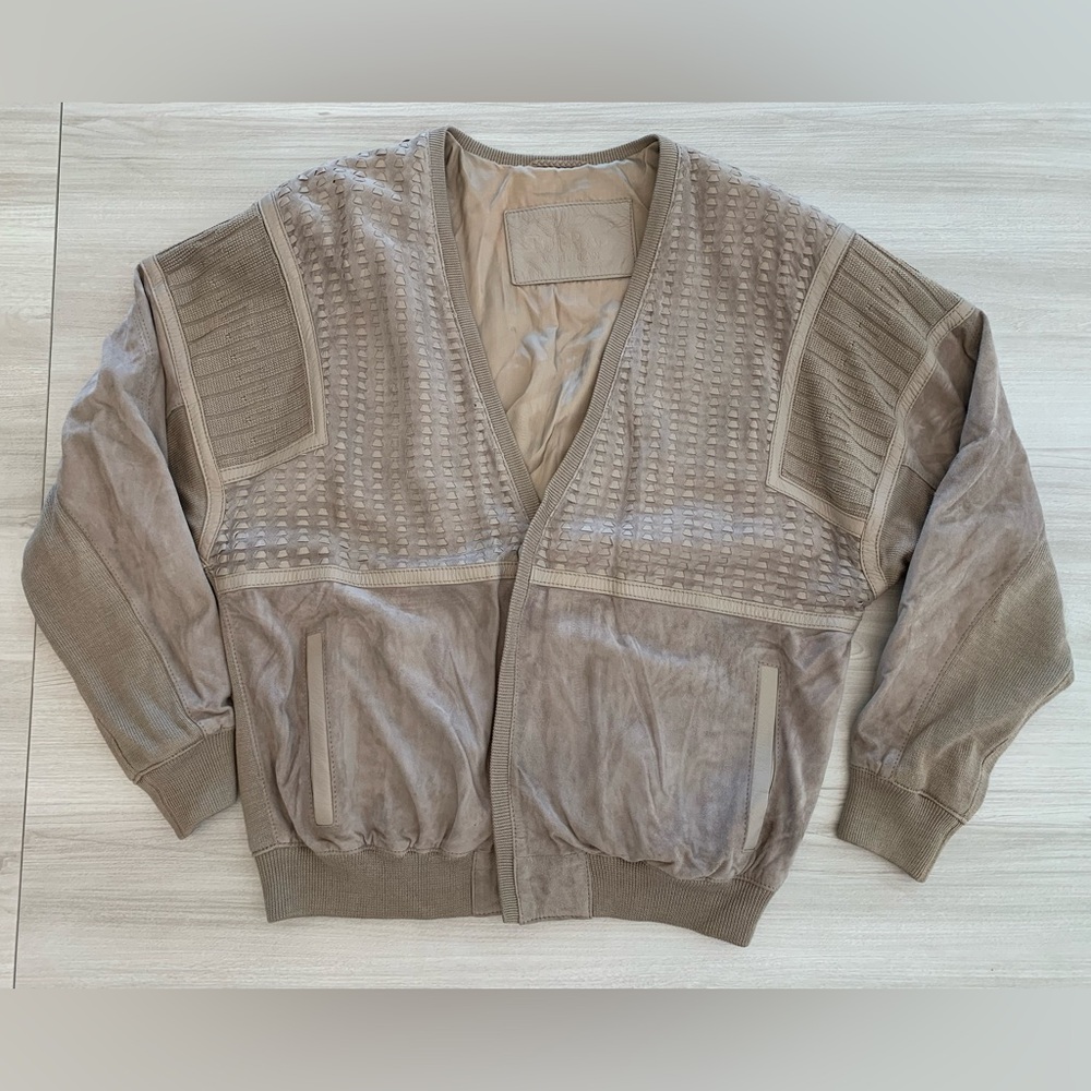 TORRAS MADE IN SPAIN Men's Jacket Suede & Linen Silk Lined Sz 52